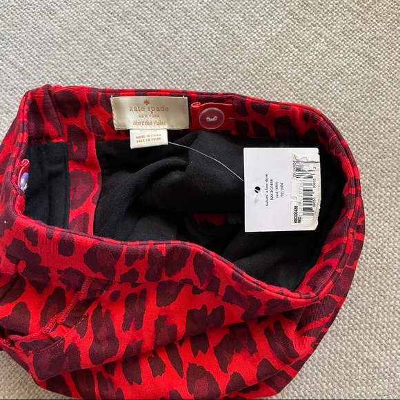{Kate Spade} Little Girl Red Cheetah Print Skort - Picture 3 of 3